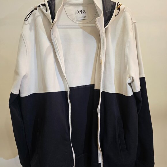 Zara Man Double-Zip Color Block Hoodie w/Pockets - Picture 5 of 7
